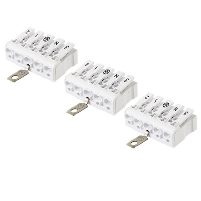 Клемма пружинная соединительная КСПз5-3L+N+PE 16А с заземлением под винт TDM