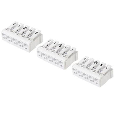 Клемма пружинная соединительная КСПн5-3L+N+PE 16А с монтажной ножкой TDM