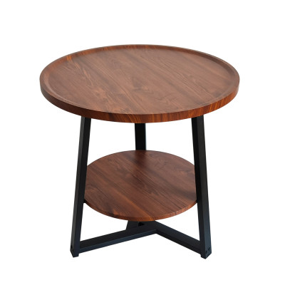 Стол МДФ журнальный 60*60*55 см 2-х ярусный рама металл черный орех Baizheng Стол МДФ журнальный 60*60*55 см 2-х ярусный рама металл черный орех Baizheng