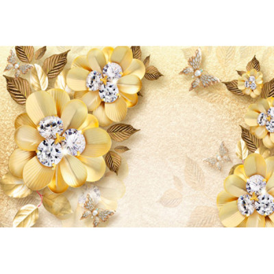 Фотообои бумажные Цветочное золото 16 листов 392х260 Фотообои бумажные Цветочное золото 16 листов 392х260