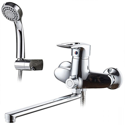 Смеситель для ванны однорыч. 40мм излив - 300мм дивертор в корп. Латунь Хром Ledeme L2225