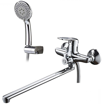 Смеситель для ванны однорыч. 35мм излив - 400мм дивертор в корп. Латунь Хром Ledeme L2248