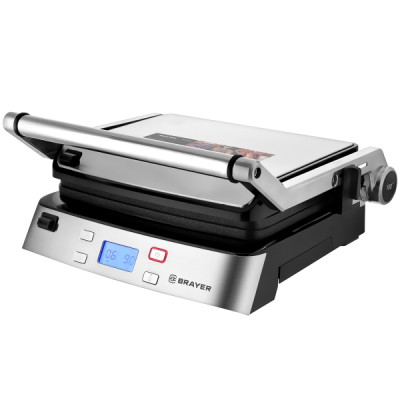 Гриль-пресс 2000 Вт съемные пластины 29*23 см дисплей открыт 180° макс темп 230° поддон Brayer