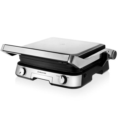 Гриль-пресс 2000 Вт съемные пластины 31*26 см открытие 180° поддон стальной Brayer