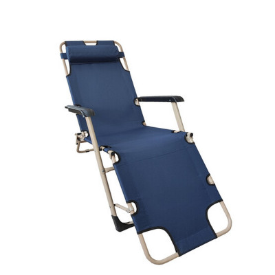 Кресло-шезлонг туристическое складное 178*60*92 см нагрузка 120 кг синий Baizheng