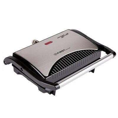 Электрогриль-пресс 700 Вт 2 плиты-гриль с антипригарным покрытием черный First