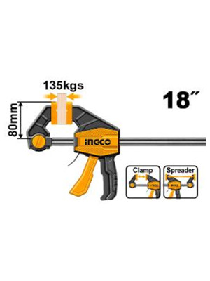 Струбцина быстрозажимная 80х450 мм INGCO HQBC18801 INDUSTRIAL