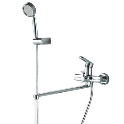 Смеситель для ванны однорыч. 35мм излив - 400мм дивертор в корп. Латунь Хром Ledeme L2266