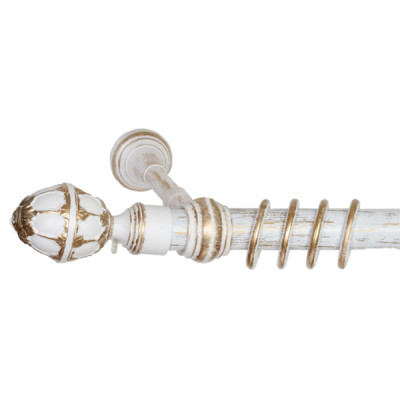 Карниз метал+пластик Элегантс 28мм кракелюр 1,8м белый с золотом Дубрава