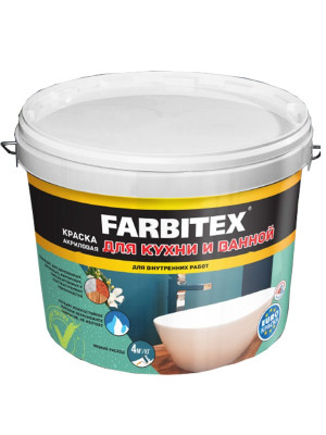 ВДК для кухни и ванной Farbitex акриловая белая база А 1,1кг