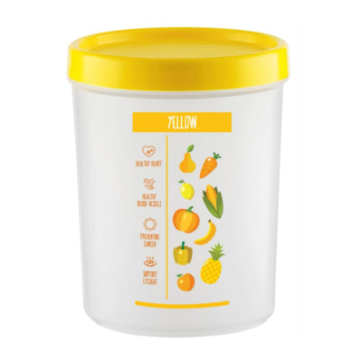 Емкость пластиковая для сыпучих продуктов и СВЧ 1,2 л Vitaline солнечный Berossi