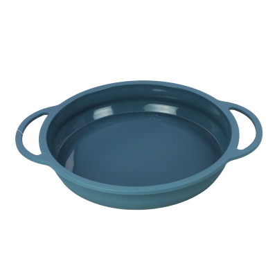 Форма силиконовая для выпечки 25*4 см круглая силиконов ручками серый Fessle