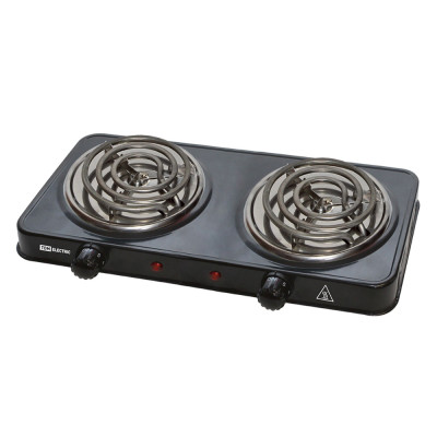 Электроплита двухконфорочная 2 кВт спираль черная ЭПС2 TDM