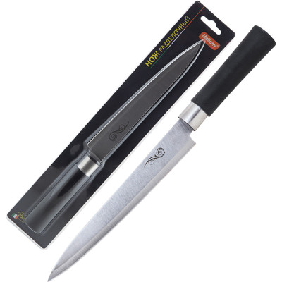 Нож нерж сталь лезвие 20 см 1,5 мм универсальный пласт ручка блистер Mallony