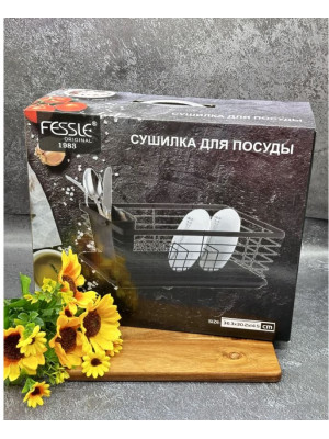 Сушилка металлическая для посуды 36.3*30.2*14.5 см поддон пласт Fessle