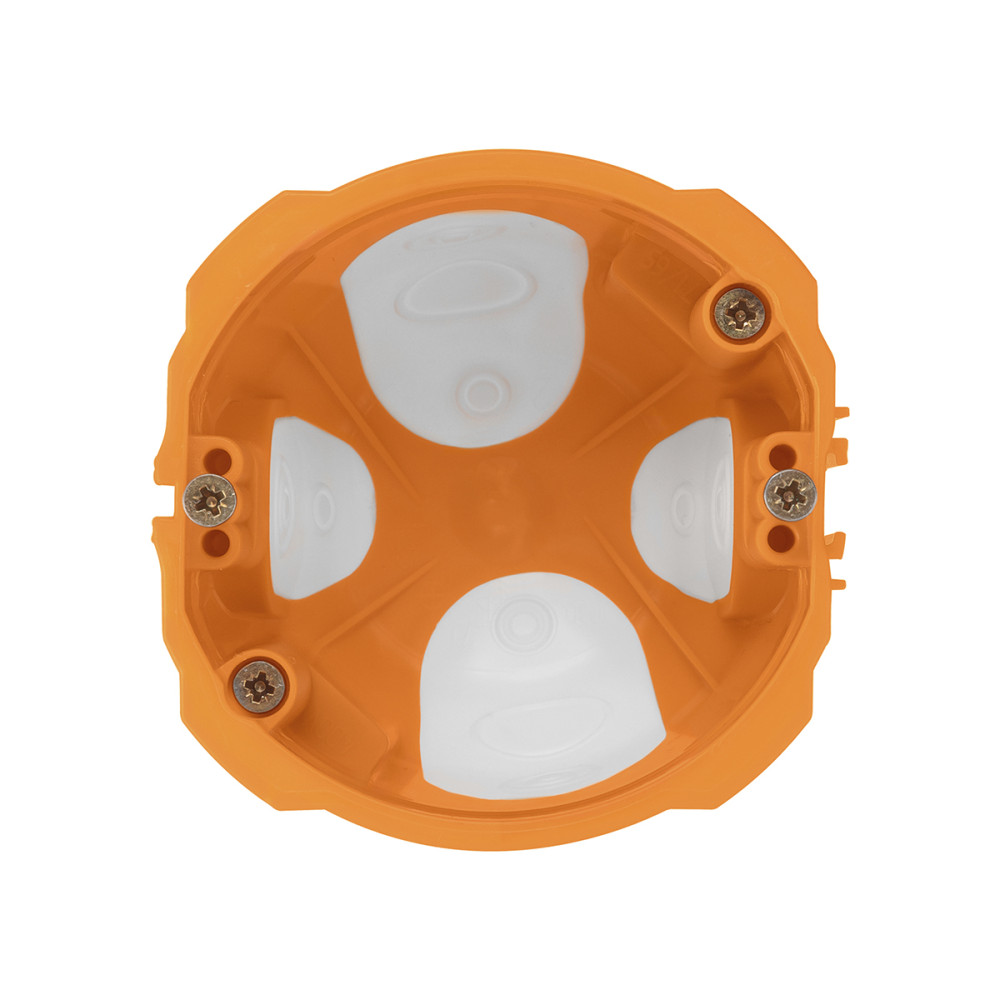 Коробка установочная СП D75х65 мм,2-х компон.саморезы,пл. лапки,IP30, оранж инд. штрихкод TDM