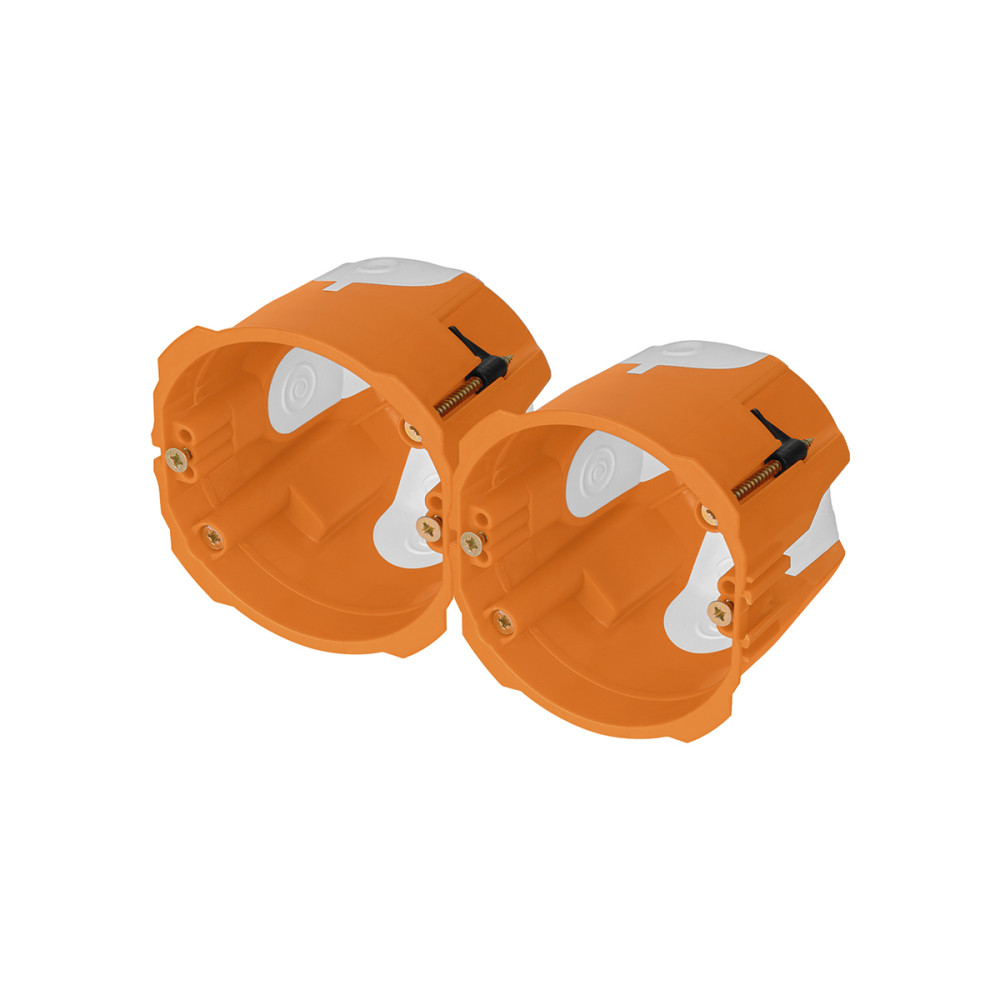Коробка установочная СП D75х65 мм,2-х компон.саморезы,пл. лапки,IP30, оранж инд. штрихкод TDM