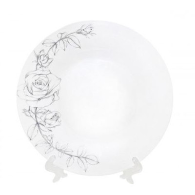Тарелка стеклокерамическая обеденная 23 см Эскиз розы Мфк