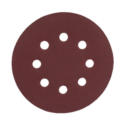 Круг Bohrer абразивный 125 мм Р180 под липучку (оксид алюминия) (с отверстиями)