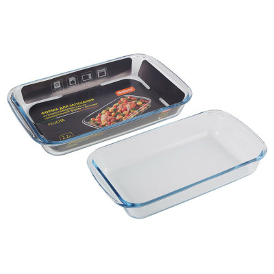 Форма стеклянная для запекания 2200 мл прямоугольная с ручками Felicita Mallony