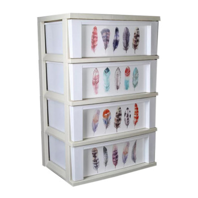 Комод пластиковый 4-х секционный слоновая кость Serenity Berossi Комод пластиковый 4-х секционный слоновая кость Serenity Berossi