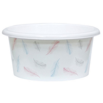 Таз пластиковый 10 л 35*35*16 см круглый Перья Violet