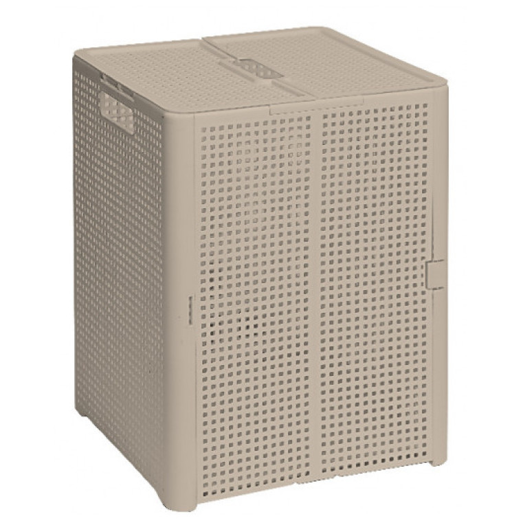 Корзина пластиковая 50 л 450*335*340 мм складная с крышкой латте Лофт Violet