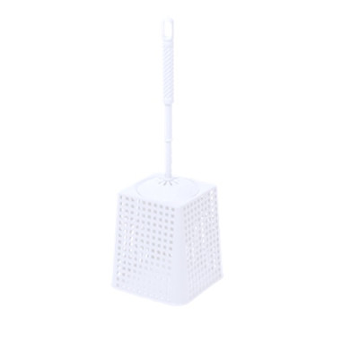 Ерш пластиковый для туалета с подставкой 140*140*425 мм квадратный белый Лофт Violet