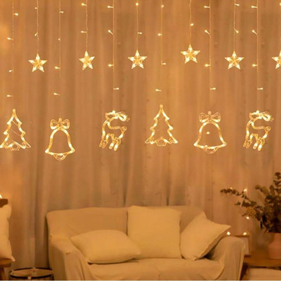 Гирлянда светодиодная  3*0,6-1 м 138 led 220 В бахрома 12 фигур Там там