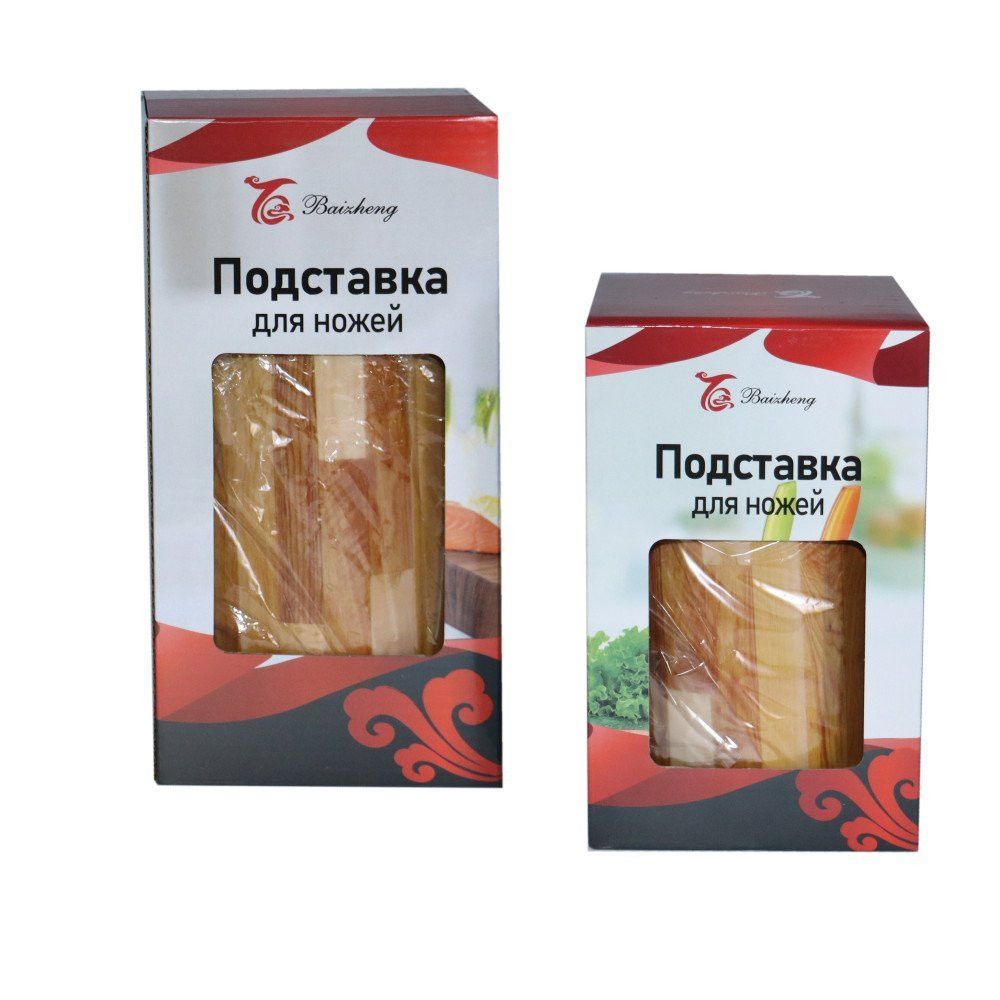 Подставка пластиковаая для ножей 22*11 см цилиндр под дерево Baizheng