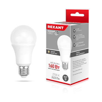 Лампа светодиодная E27 25,5 Вт 2700 K A60 груша 2423 лм Rexant