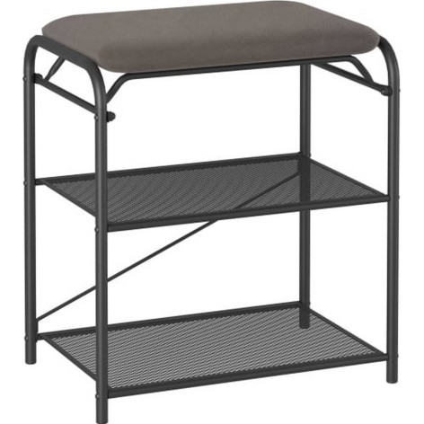 Подставка металлическая для обуви 3-х ярусная 45*30*50 см сиденье графит Гранада 13_НБК ЗМИ