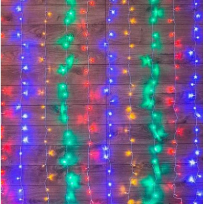 Гирлянда светодиодная  1,5*1 м 96 led 230 В 8 реж дождь мультиколор Neon-night