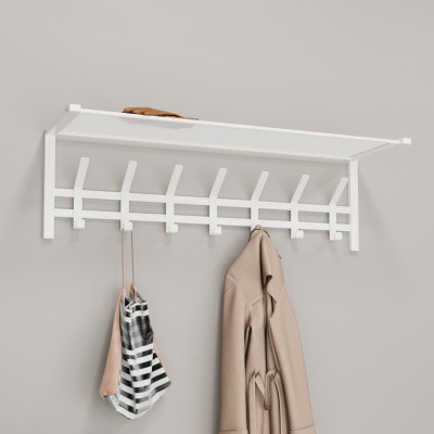 Вешалка металлическая настенная 88,5*27*27 см 7 крючков с полкой белый Торонто 31 ЗМИ Вешалка металлическая настенная 88,5*27*27 см 7 крючков с полкой белый Торонто 31 ЗМИ