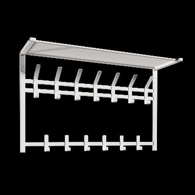 Вешалка металлическая настенная 88,5*27*54,5 см 13 крючков с полкой белый Торонто 32 ЗМИ Вешалка металлическая настенная 88,5*27*54,5 см 13 крючков с полкой белый Торонто 32 ЗМИ