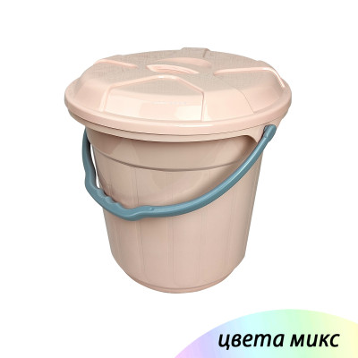 Ведро пластиковое 22 л с крышкой пластиковая ручка розовый Baizheng Ведро пластиковое 22 л с крышкой пластиковая ручка розовый Baizheng