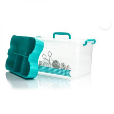 Контейнер пластиковый  10 л для хранения с вкладышем 355*235*190 мм РУКОДЕЛИЕ Полимербыт