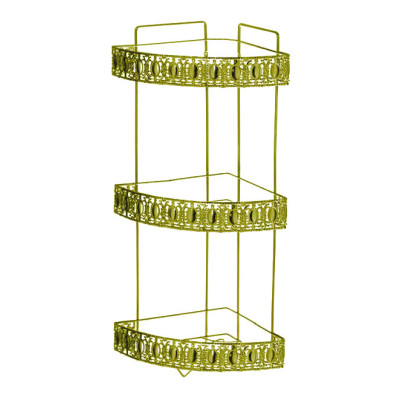 Полка металлическая для ванной 3-х ярусная угловая 22*22*54 см Baizheng