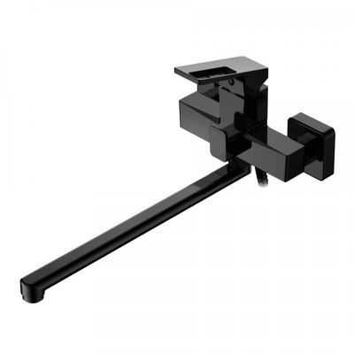 Смеситель для ванны однорыч. 35мм длин. излив дивертор в корп. Латунь Черный Ledeme L2292B