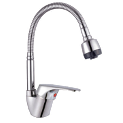 Смеситель DIKALAN для кухни однорыч. 40мм гусак гофр. (12) D41E16/D57E51