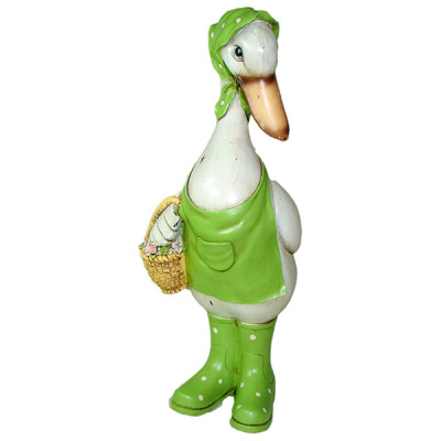 Фигура садовая Гусыня с корзинкой, полистоун, 32 см GF- Duck-01