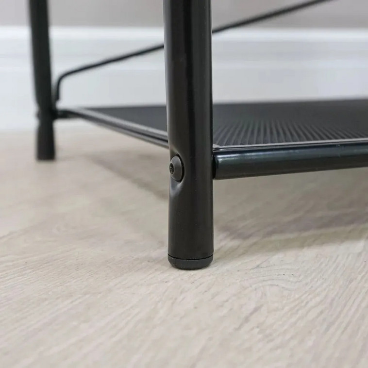 Фото Подставка металлическая для обуви 3-х ярусная 65*30*50 сиденье нубук графит Гранада 23В ЗМИ