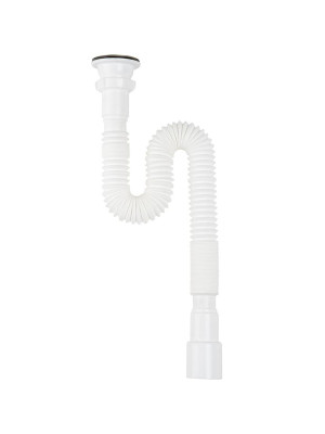 Сифон гофрированный 1 1/2 40/50 пластик решетка (575-1255мм) Aquant /55/ Сифон гофрированный 1 1/2 40/50 пластик решетка (575-1255мм) Aquant /55/