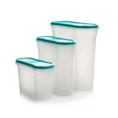 Набор пластиковых емкостей 3 шт для сыпучих с клапаном 1,3 л, 2,2 л, 4,0 л Стайл Полимербыт