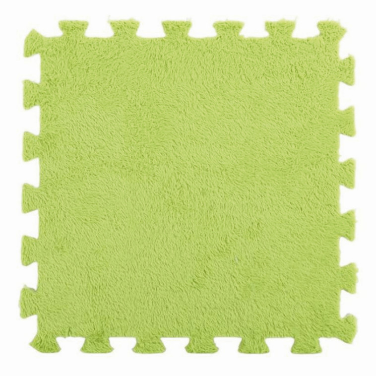Фото №1 Коврик-пазл 10шт 30*30*1,5см махровый салатовый Baizheng