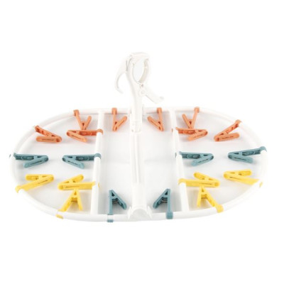 Сушилка пластик для белья 49,5*33,5*21,5 см овальная складная с прищепками подвесная Baizheng Сушилка пластик для белья 49,5*33,5*21,5 см овальная складная с прищепками подвесная Baizheng