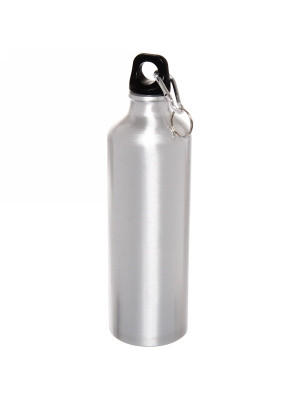 Фляга алюминиевая  0,75 л туристическая с карабином пласт пробка-завертка