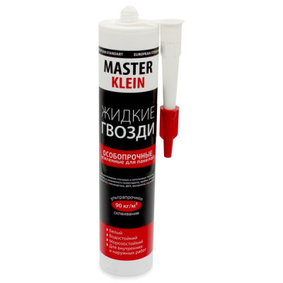 Жидкие гвозди полимерные особопрочные для панелей из ДСП белые 310мл/440г Master Klein