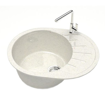 Мойка кухонная гранитная 10/Q7 хлопок (овал) 585*455*215мм