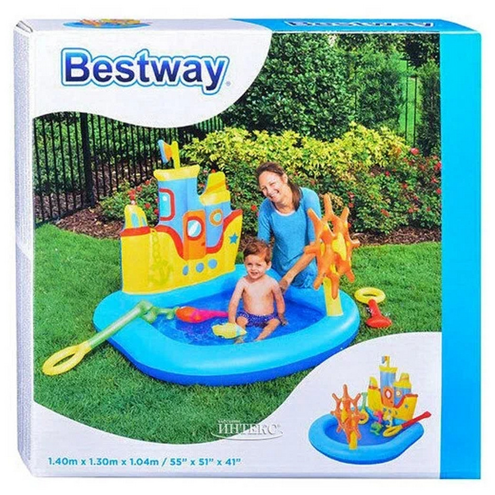 Игровой центр 140*130*104 см с бассейном Буксир-лодка Bestway